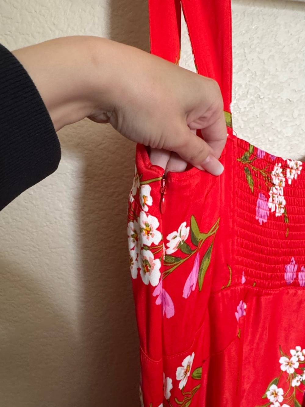 Anthropologie Maeve The Jocelyn Sleeveless Slip Midi Dress Sz XL Red Floral - Picture 9 of 11